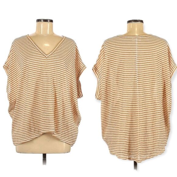 TALULAH Striped Oversized V-Neck Tee M - Picture 6 of 6